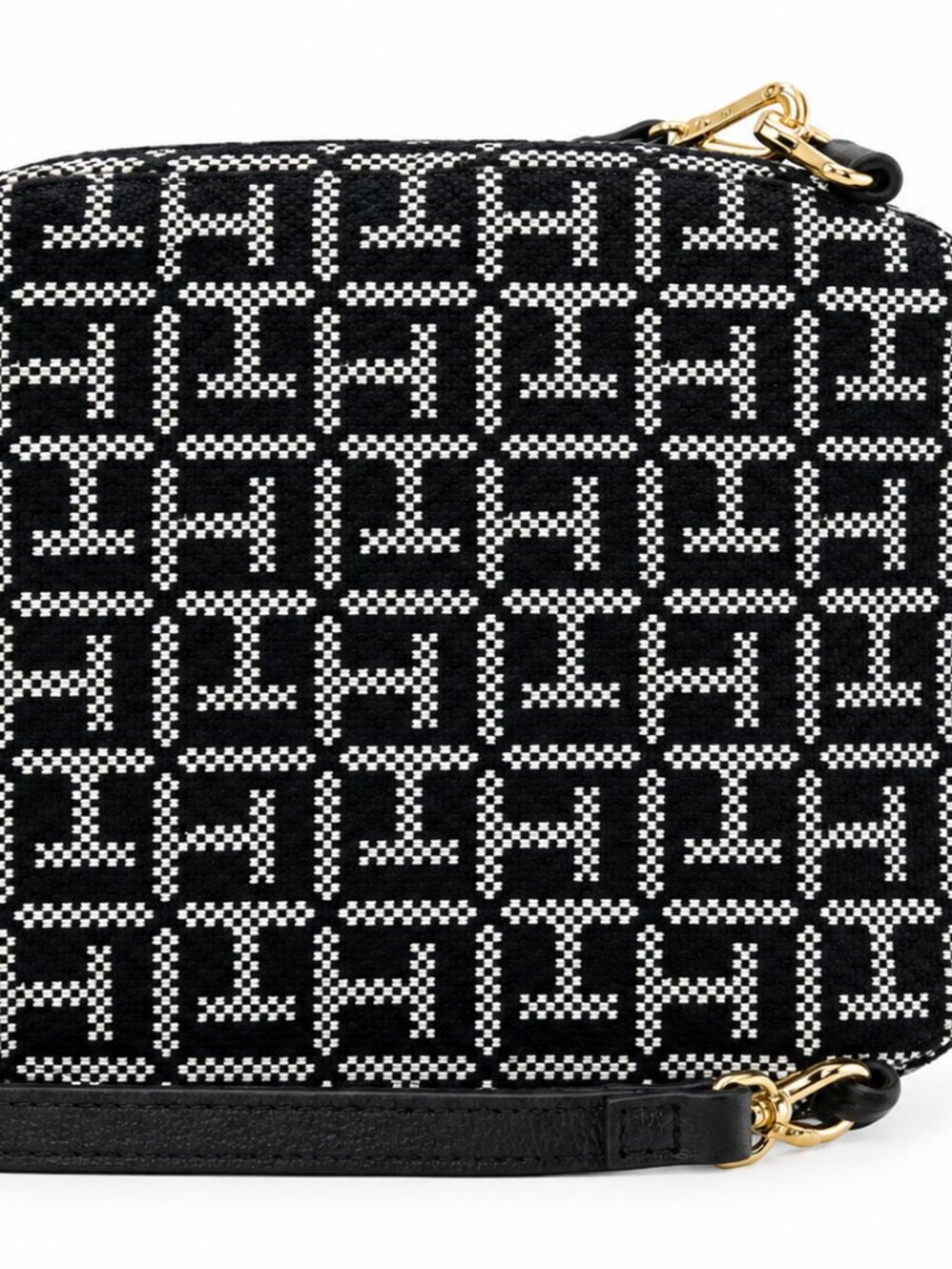 Tommy Hilfiger Mini Crossbody Bag Black White Monogram NWOT
